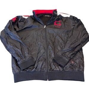 Coogi Australia | Mens XL Full Zip Windbreaker | Embroidered | Stow Hood | FLAW